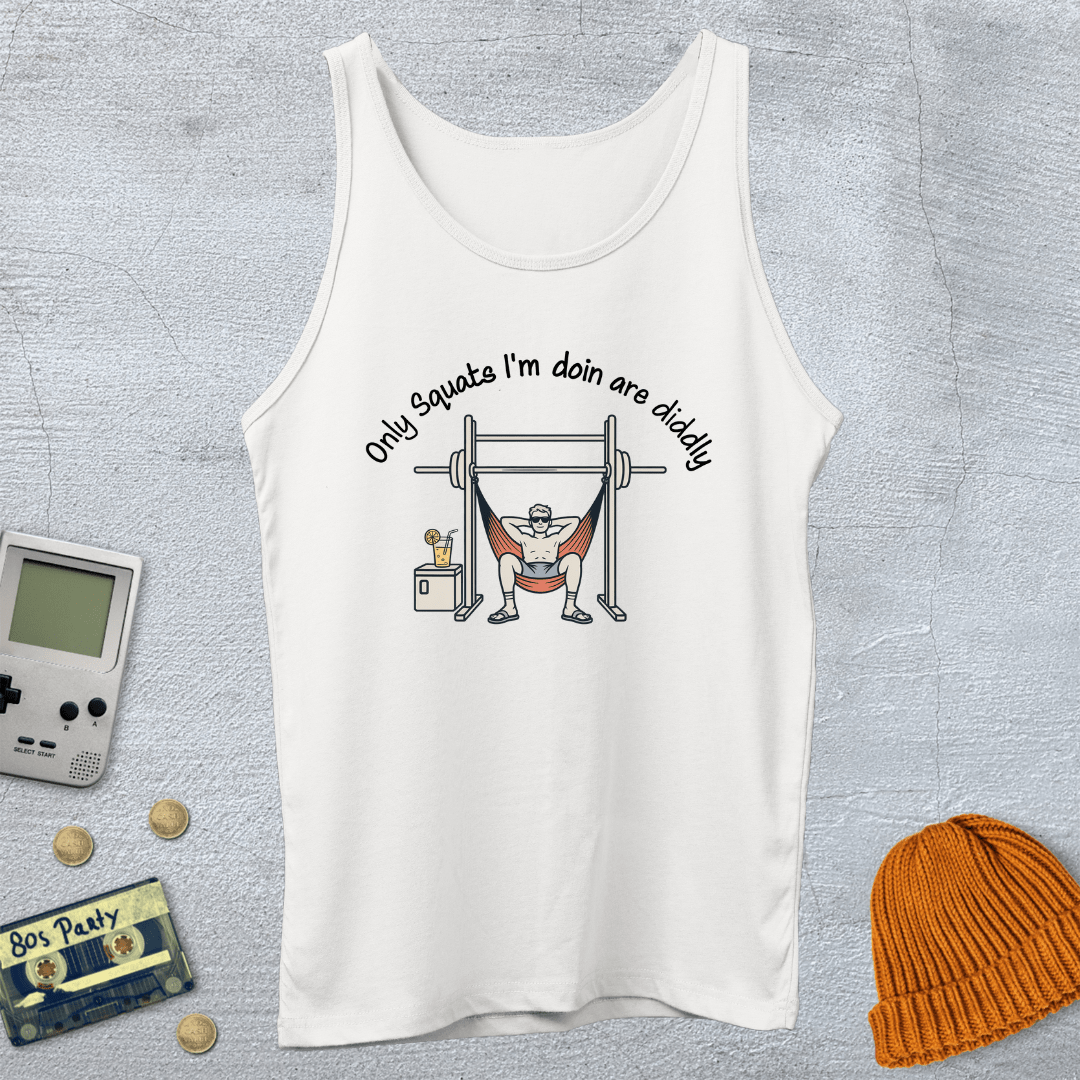 Printify Tank Top XS / White Diddly Squat - Tank Top