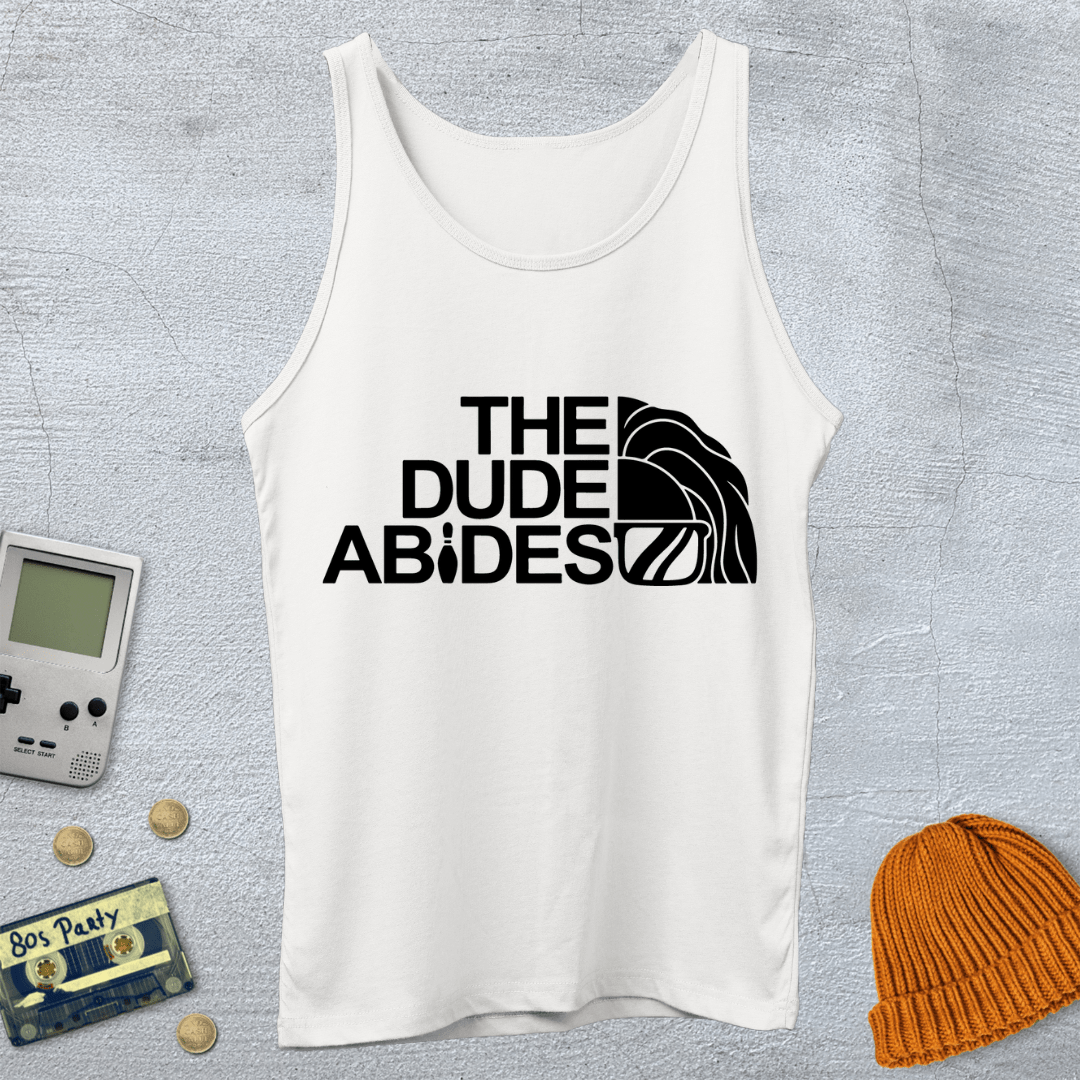 Printify Tank Top XS / White Dude Abides- Tank Top