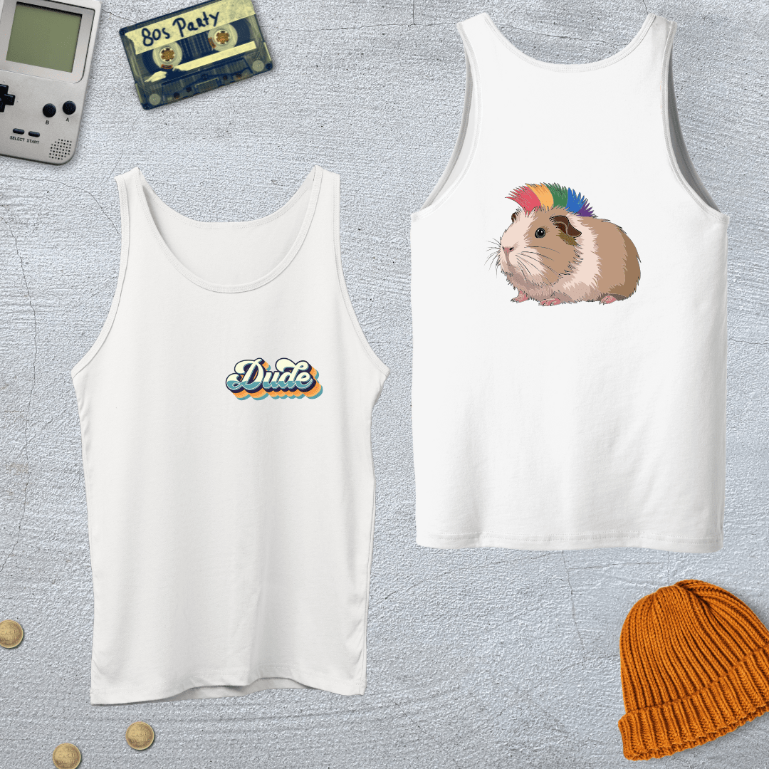 Printify Tank Top XS / White Dude - Tank Top