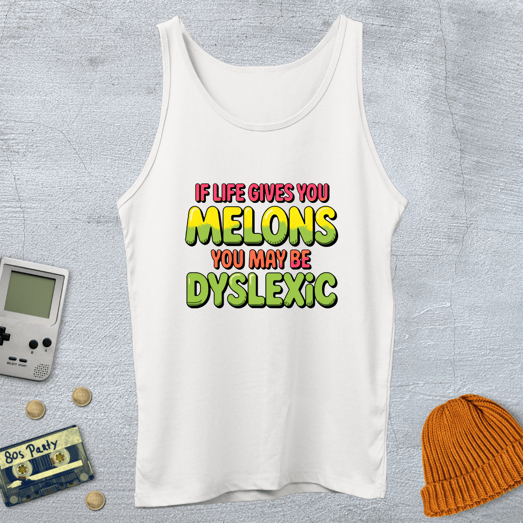 Printify Tank Top XS / White Dyslexic - Tank Top