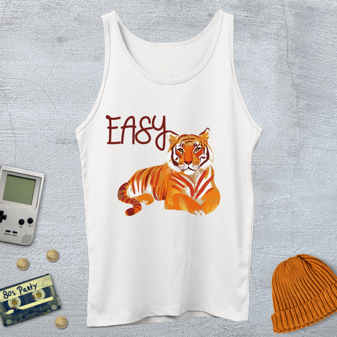 Printify Tank Top XS / White Easy Tiger - Tank Top