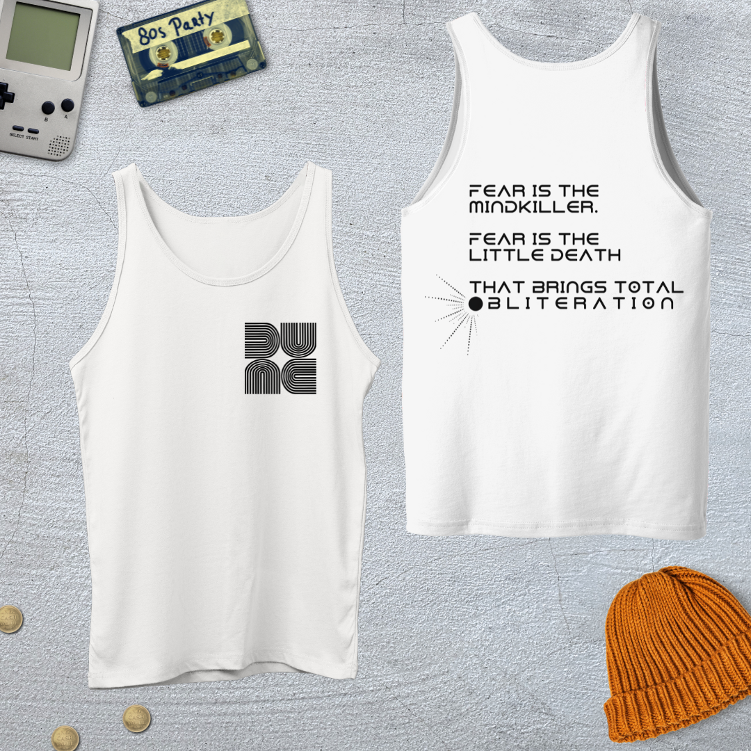 Printify Tank Top XS / White Fear - Tank Top