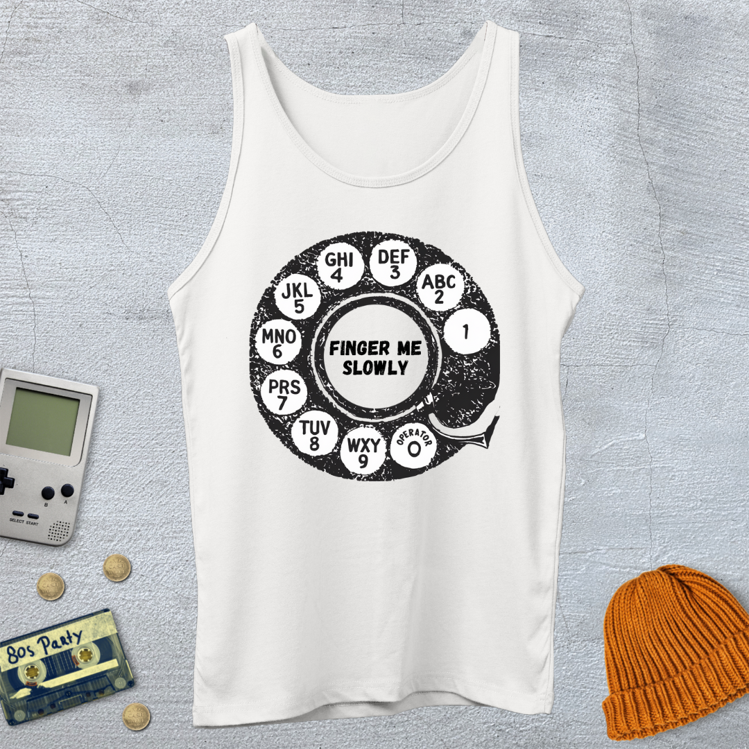 Printify Tank Top XS / White Finger Me - Tank Top