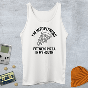 Printify Tank Top XS / White Fitness Pizza - Tank Top