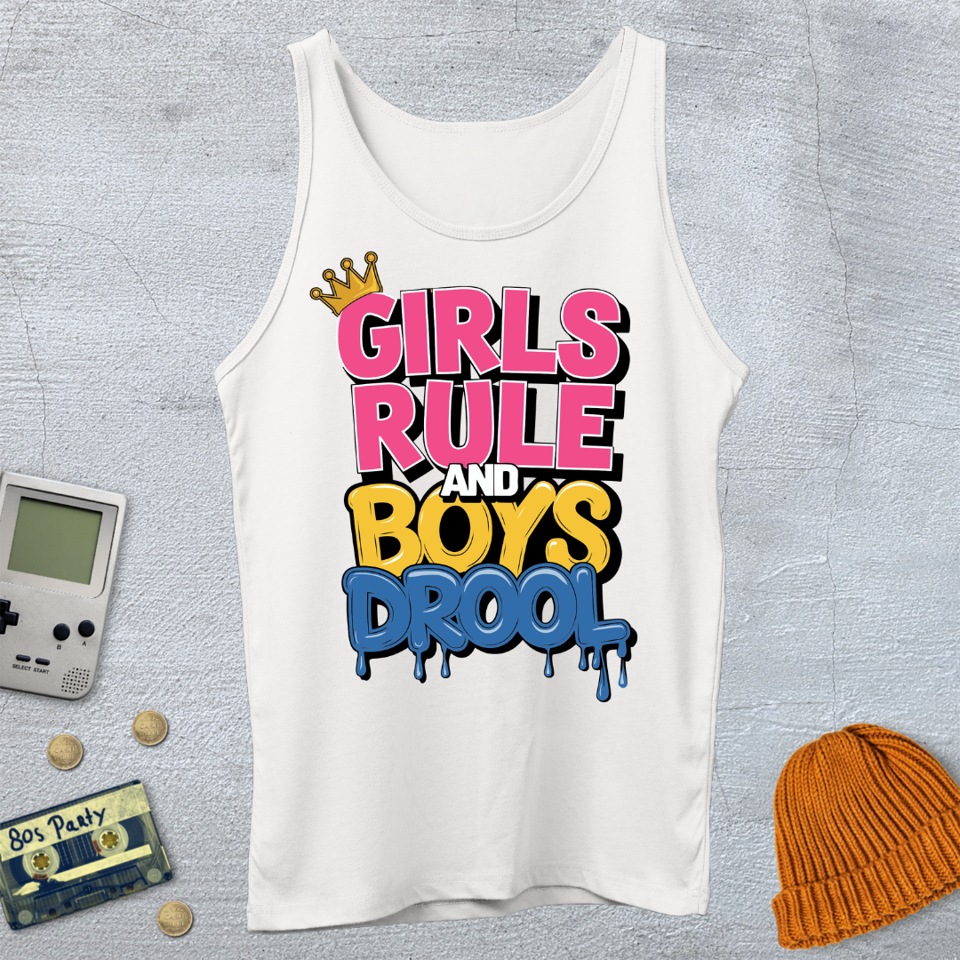 Printify Tank Top XS / White Girls Rule - Tank Top