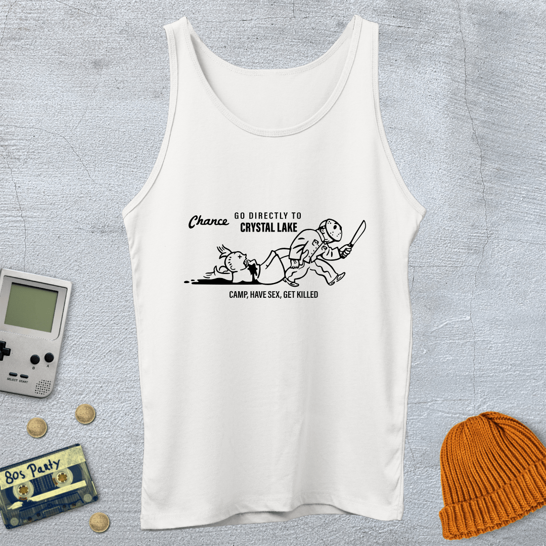 Printify Tank Top XS / White Go to Crystal Lake - Tank Top