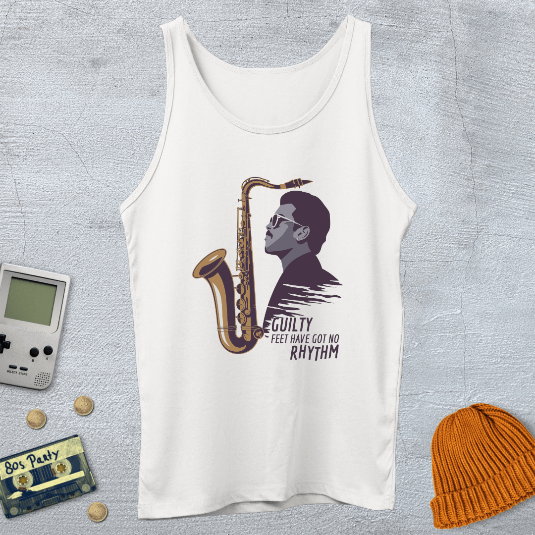 Printify Tank Top XS / White Got no Rhythm - Tank Top