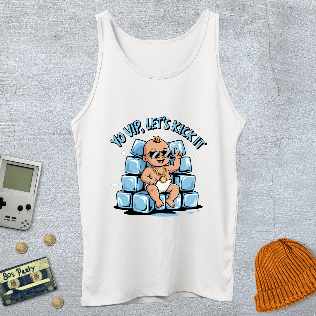 Printify Tank Top XS / White ice ice baby - Tank Top