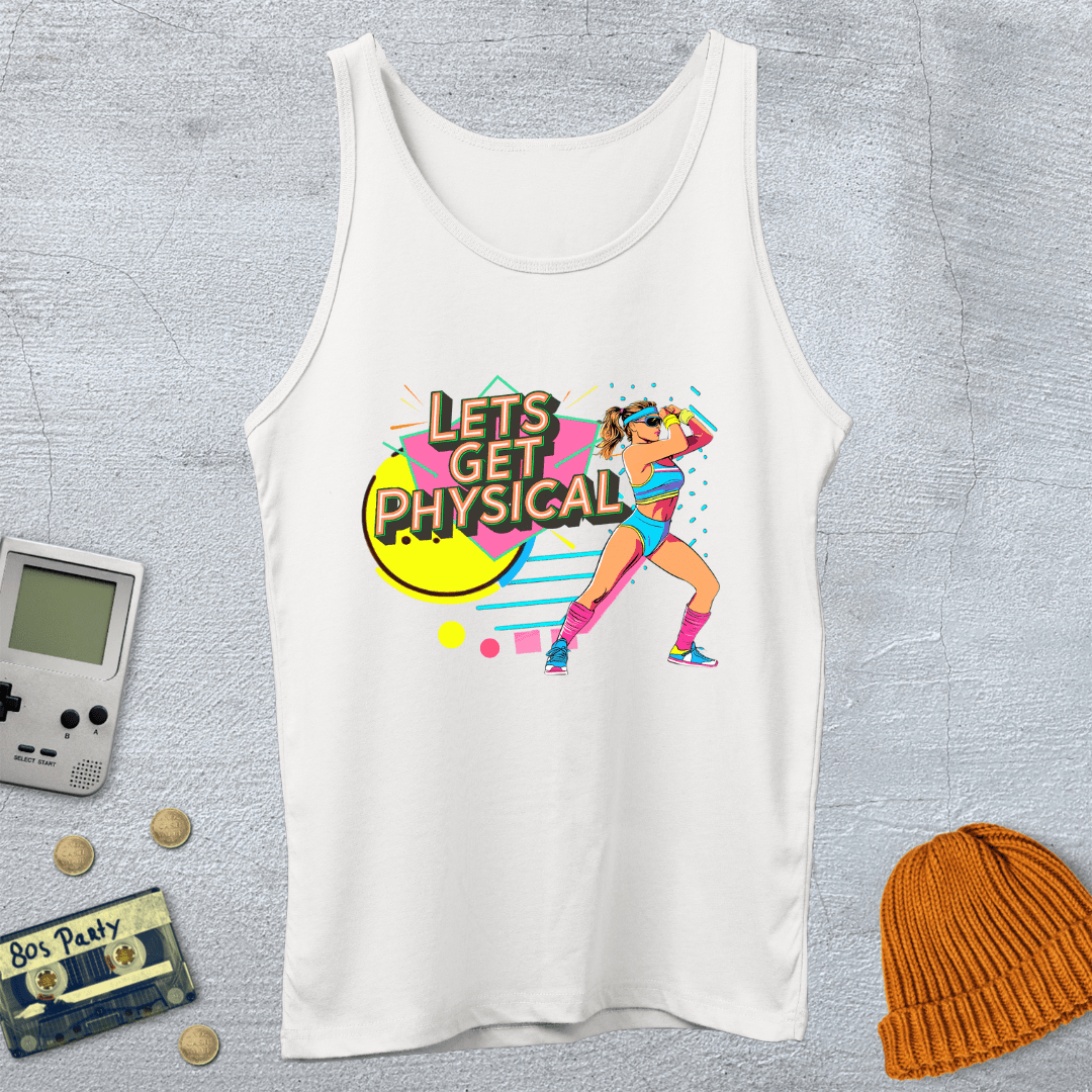 Printify Tank Top XS / White Lets Get Physical - Tank Top