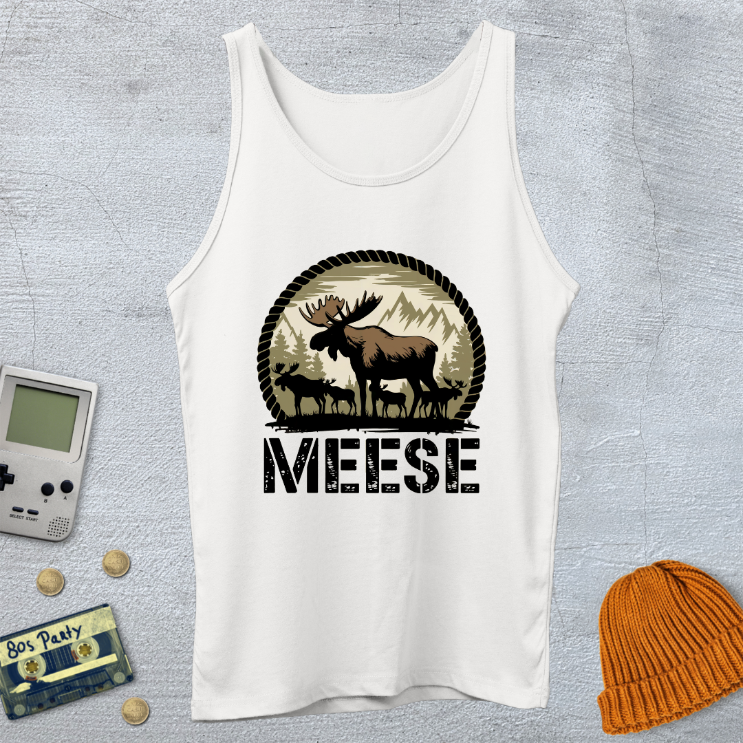 Printify Tank Top XS / White Meese - Tank Top