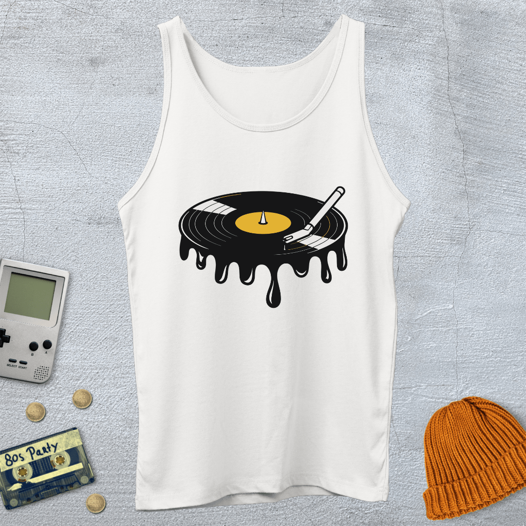 Printify Tank Top XS / White Melted Record - Tank Top
