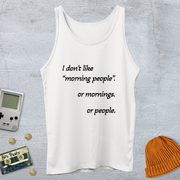 Printify Tank Top XS / White Morning People - Tank Top