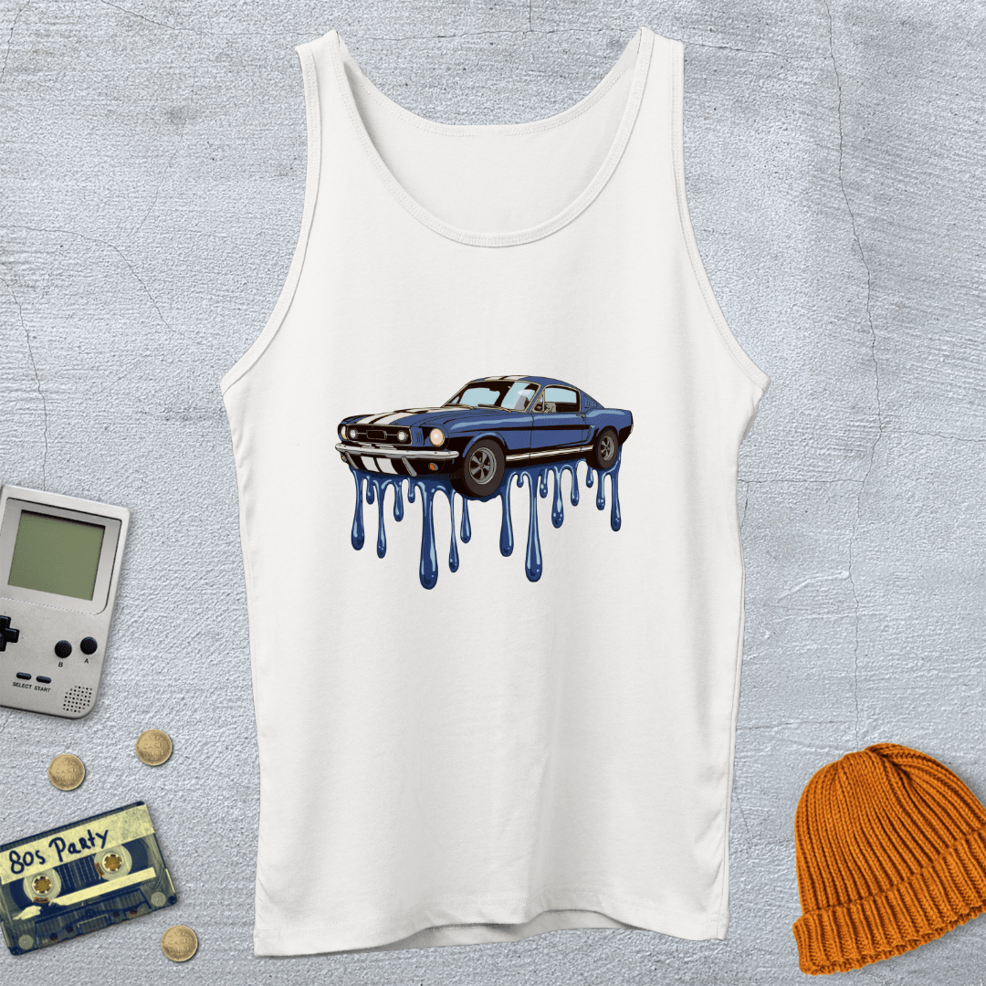 Printify Tank Top XS / White Muscle Car - Tank Top