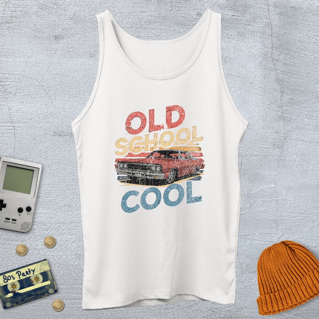 Printify Tank Top XS / White Old School - Tank Top