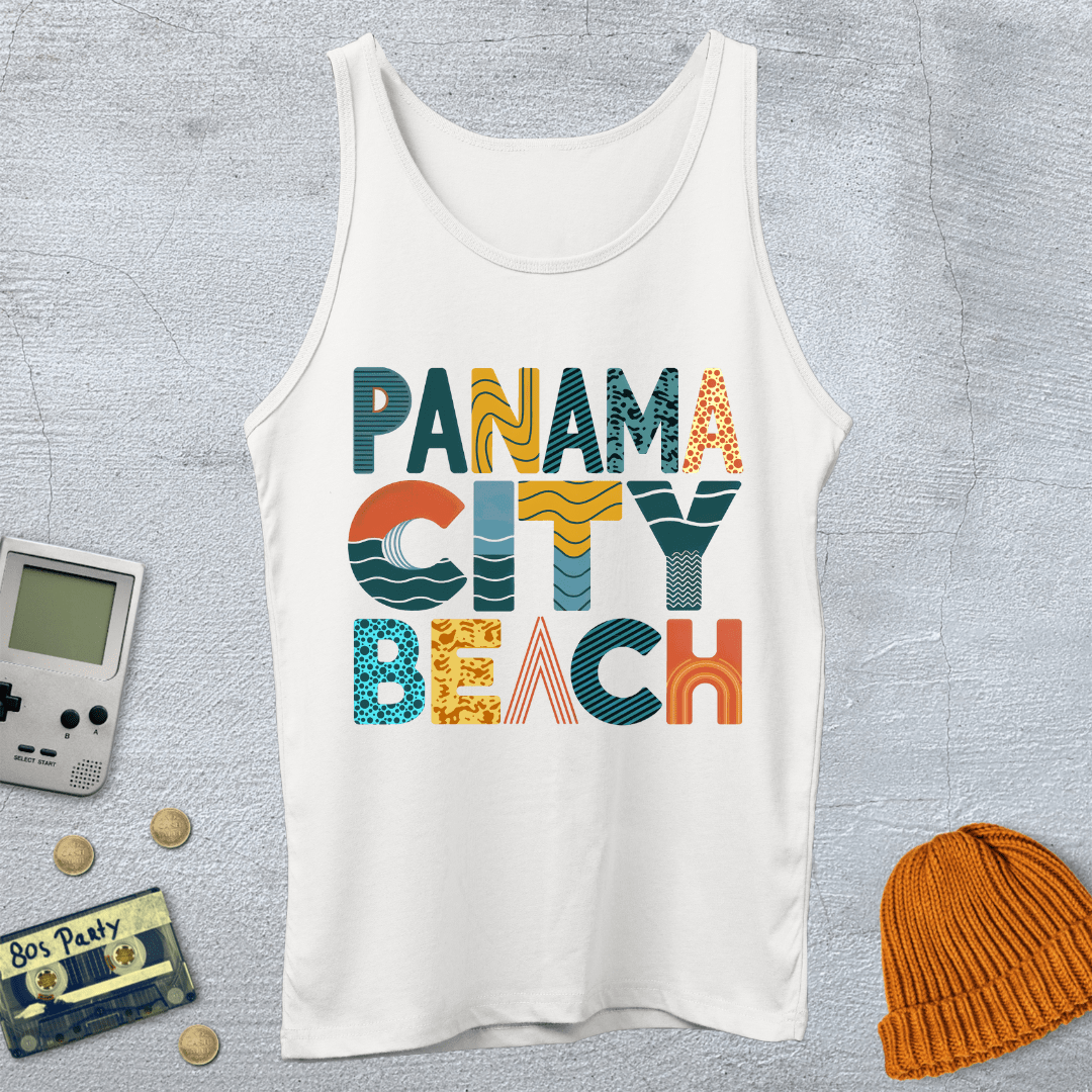 Printify Tank Top XS / White Panama City Beach - Tank Top