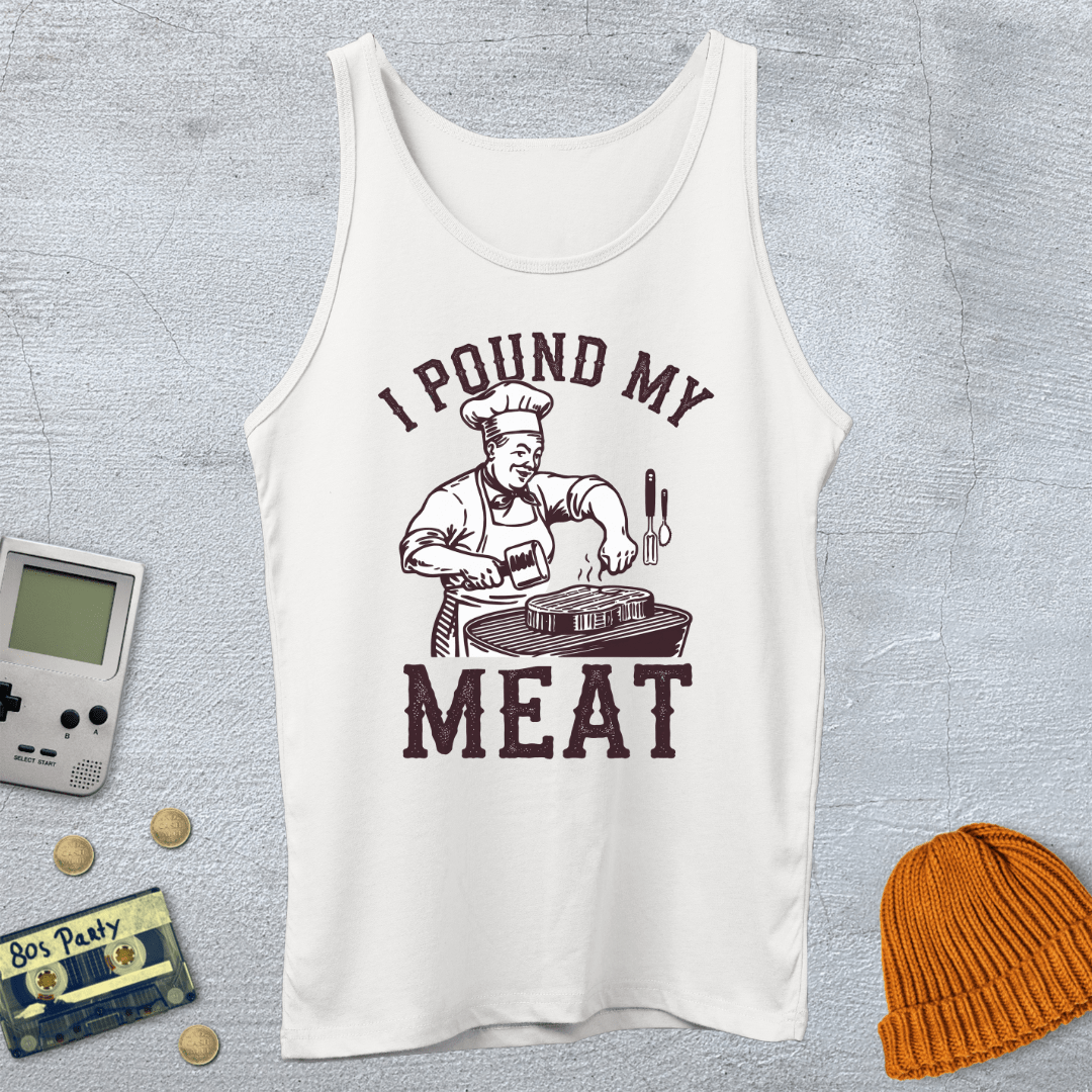 Printify Tank Top XS / White Pound Meat - Tank Top