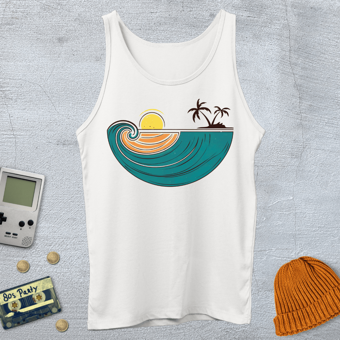 Printify Tank Top XS / White Retro Tropical Bliss - Tank Top