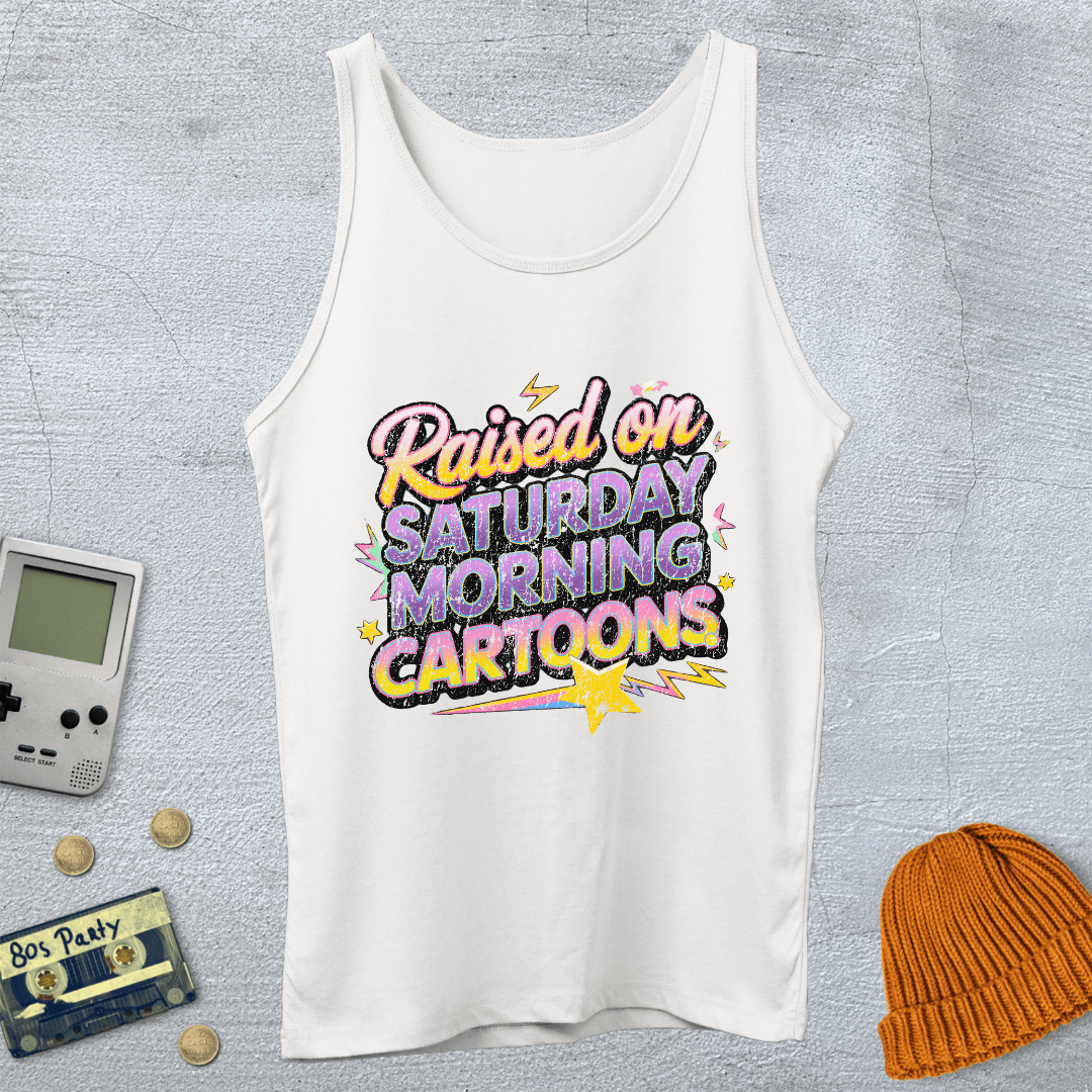 Printify Tank Top XS / White Saturday Morning Cartoons - Tank Top