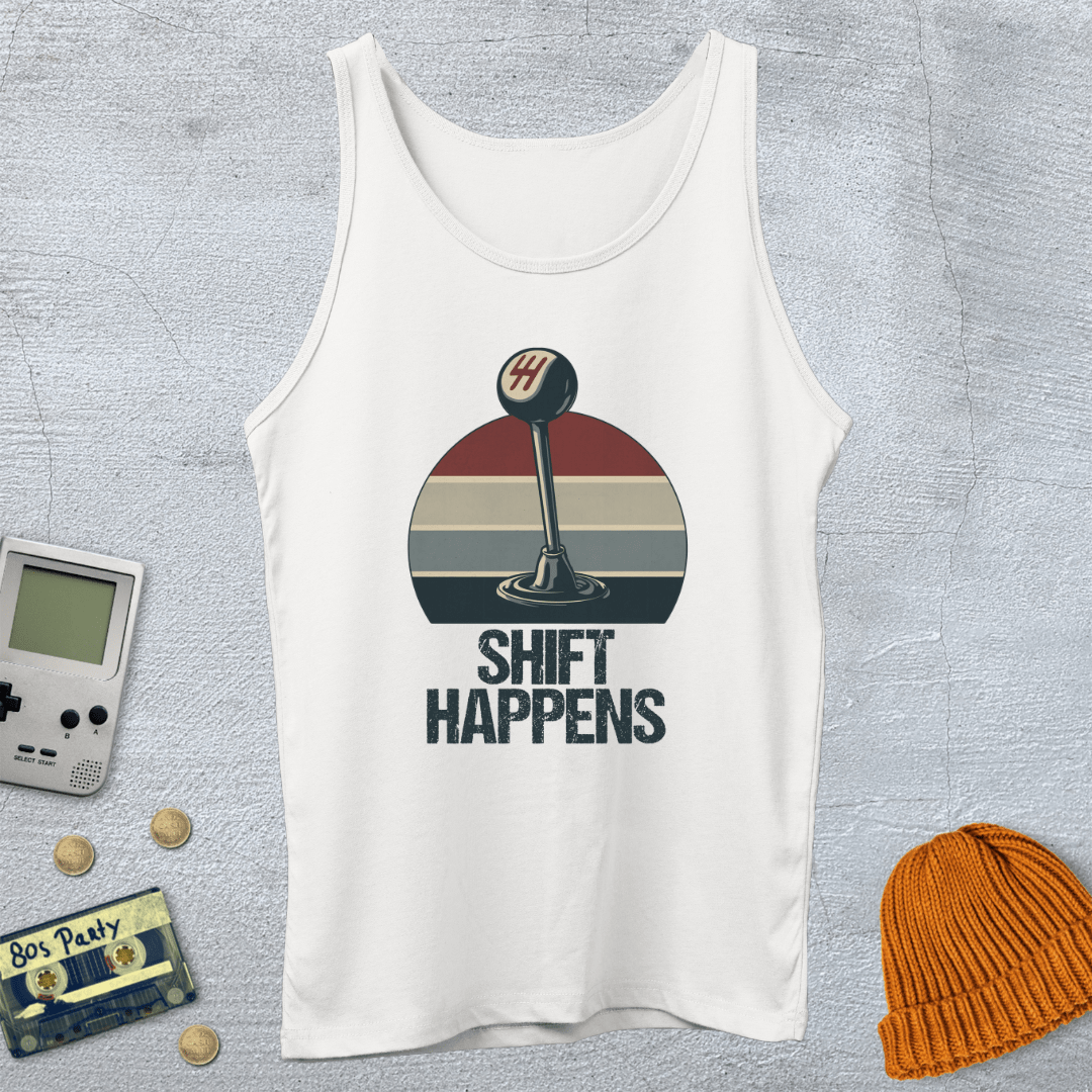 Printify Tank Top XS / White Shift Happens  - Tank Top