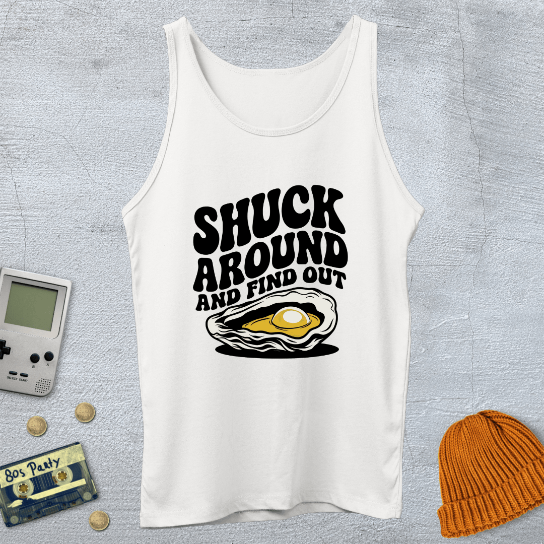 Printify Tank Top XS / White Shuck Around - Tank Top