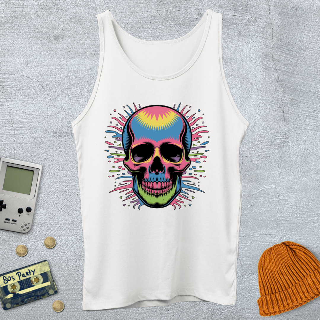 Printify Tank Top XS / White Skull - Tank Top