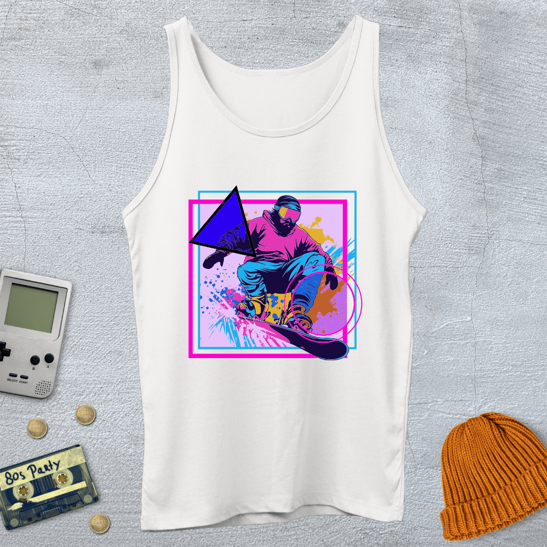 Printify Tank Top XS / White Snowboarder - Tank Top