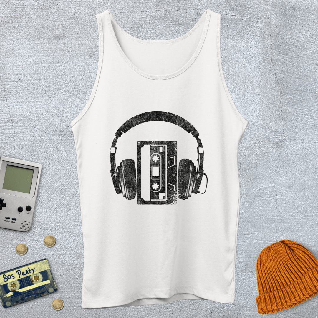 Printify Tank Top XS / White Speaker Cassette - Tank Top
