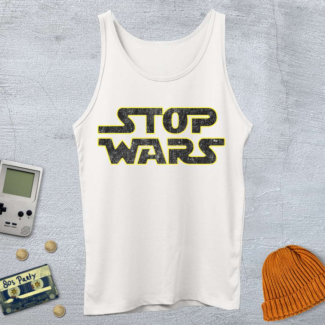 Printify Tank Top XS / White Stop Wars - Tank Top