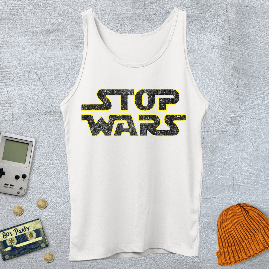 Printify Tank Top XS / White Stop Wars - Tank Top