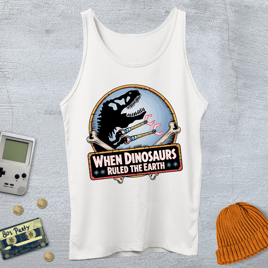 Printify Tank Top XS / White When Dinosaurs Ruled the Earth - Tank Top