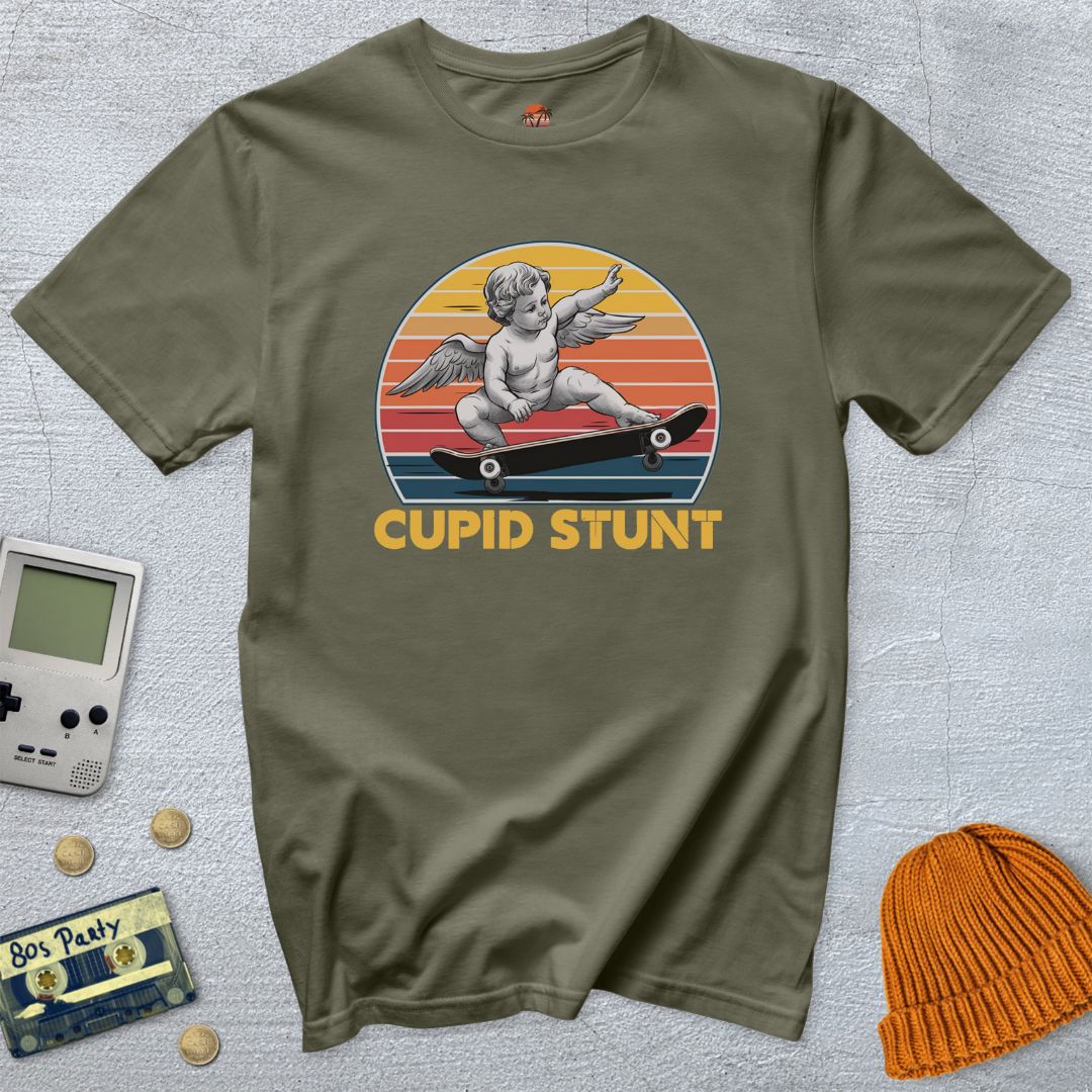 Printify Women's T-shirts Military Green / S Cupid Stunt - Shirt