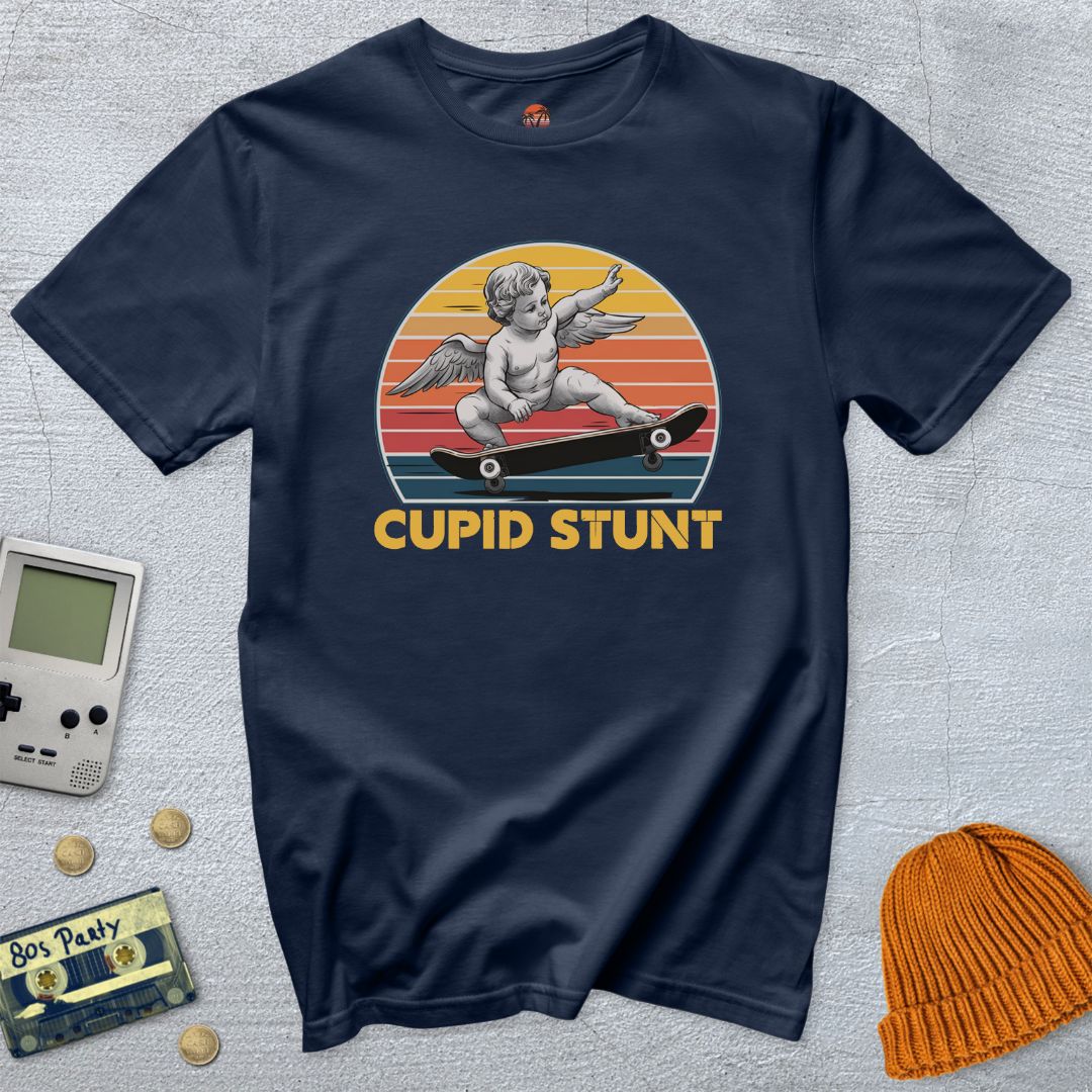 Printify Women's T-shirts Navy / S Cupid Stunt - Shirt