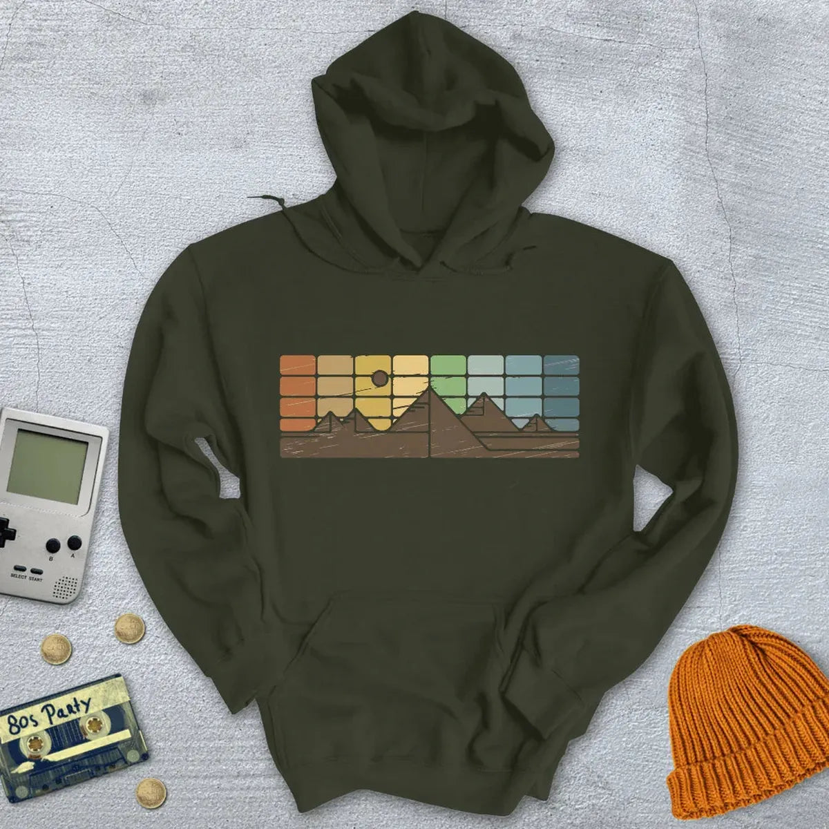 Retro Mountain Horizon - Hoodie